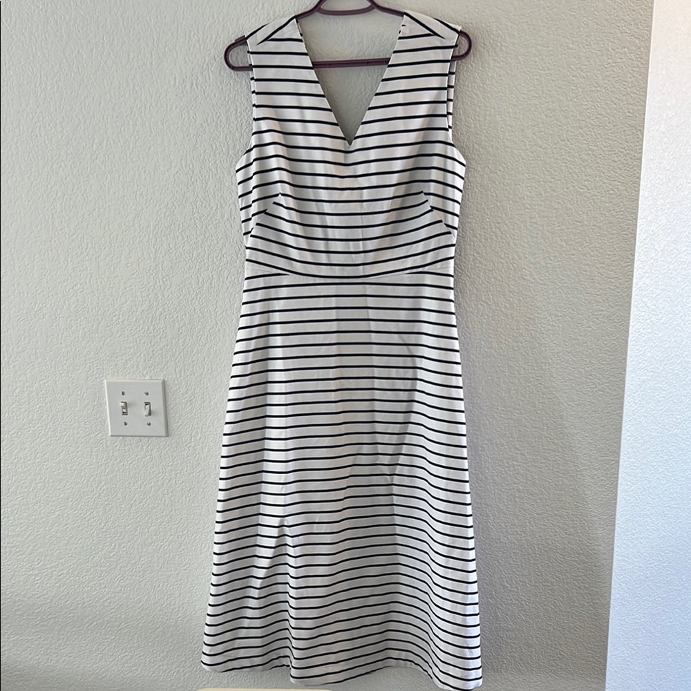 Kate Spade Elegant Navy and White Striped Dress